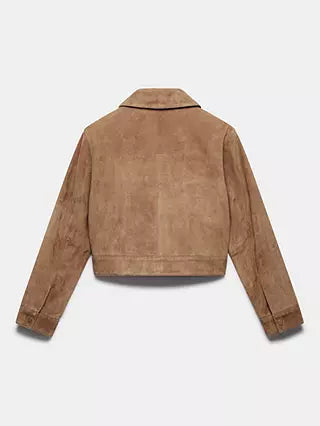 Buy Mint Velvet Cropped Suede Jacket, Tan