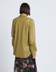 LEATHER L/SLEEVE OVERSHIRT 100% leather shirt