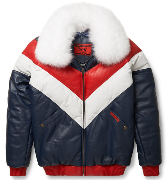 Buy Leather V-Bomber Jacket | Save Big