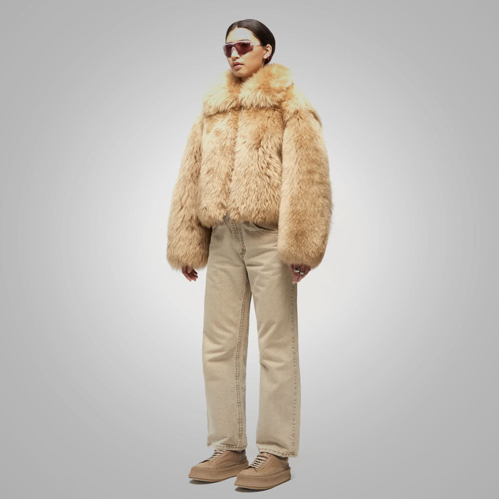 Buy Womens Brown Winter New Shearling Jacket