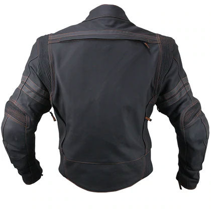 Buy Best Men's 'Street' Motorcycle Matte Black Leather Armored Jacket