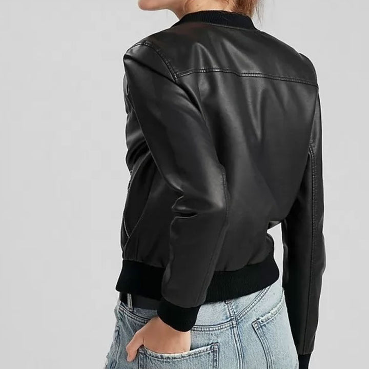 Buy Classic Pure Lambskin Black Bomber Jacket