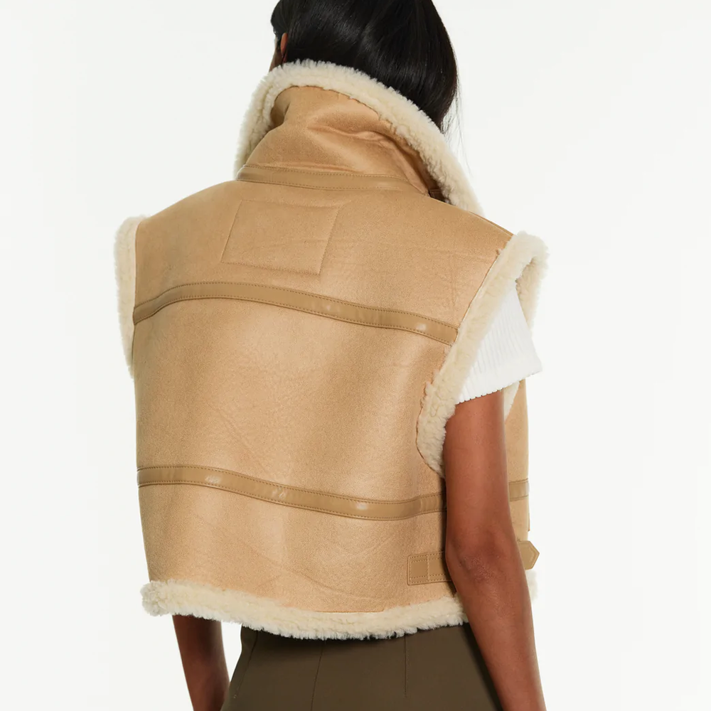 Brown Women B3 Sheepskin Aviator Vest