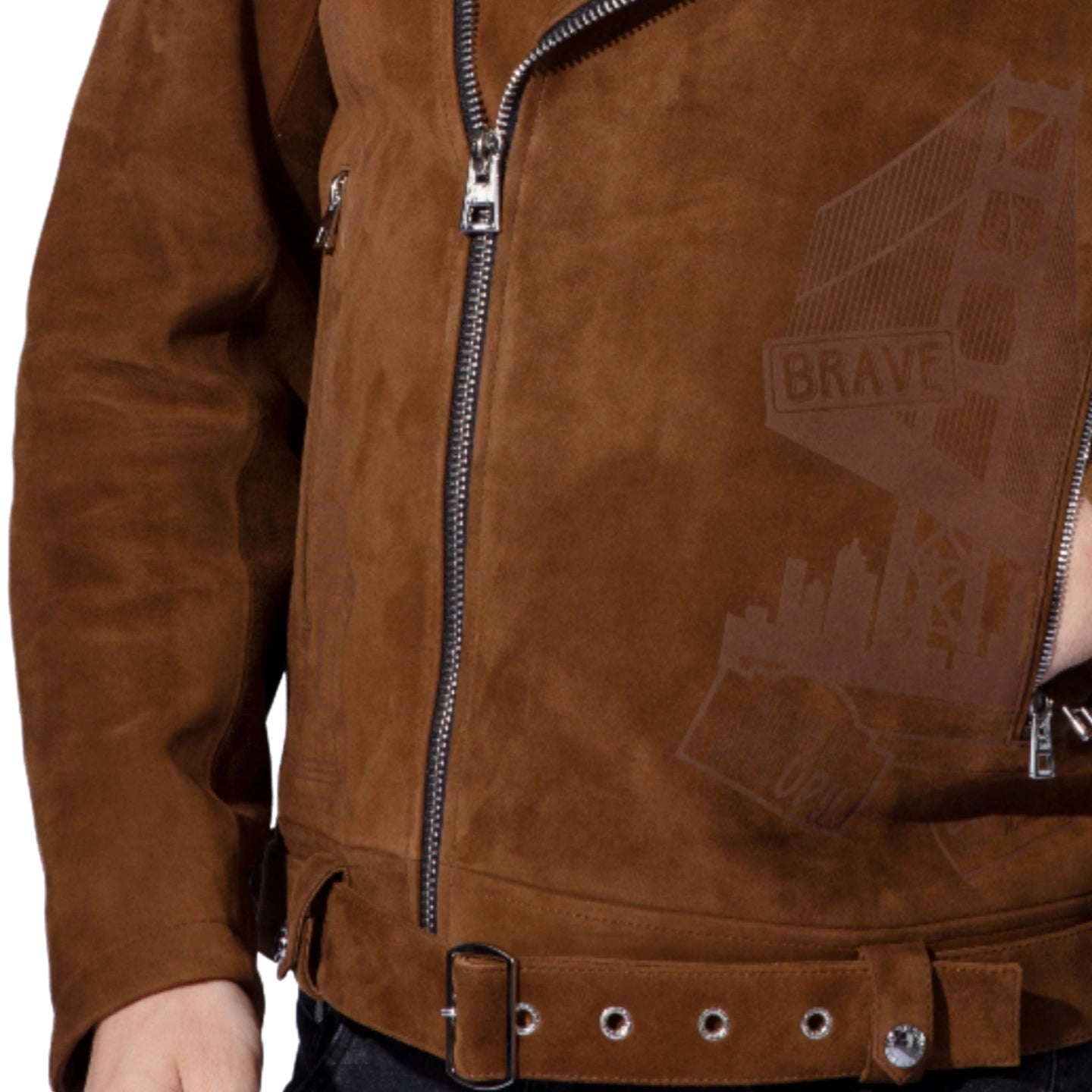 Men's Brown Suede Biker Jacket - New Arrival