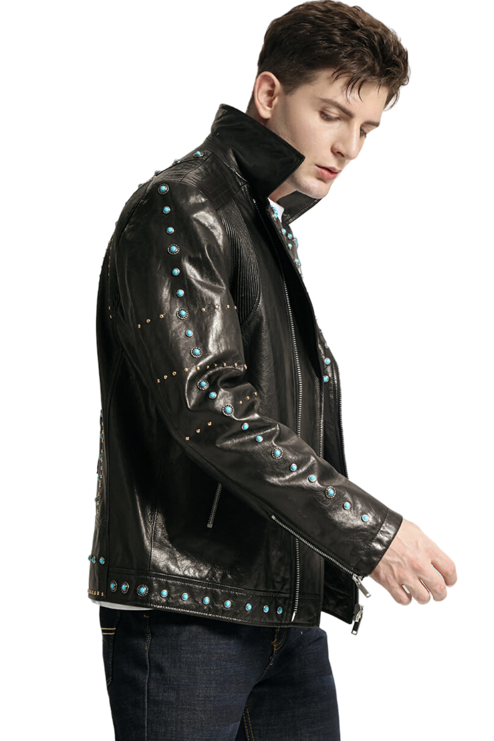 Black Vegetable Tanned Sapphire Moto Jacket