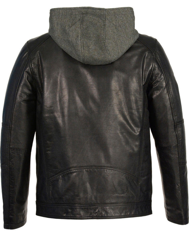 Men's Leather Moto Jacket Hooded | Buy Now
