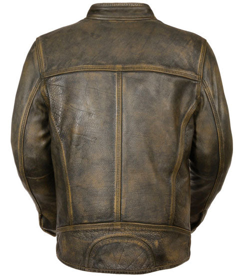 Buy Rider Wear Leather Men's Brown Distressed Motorbike Riding Biker Jacket