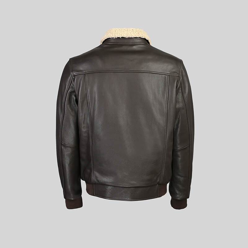 Buy Best looking Bomber Full Grain Leather Jacket With Fur Collar