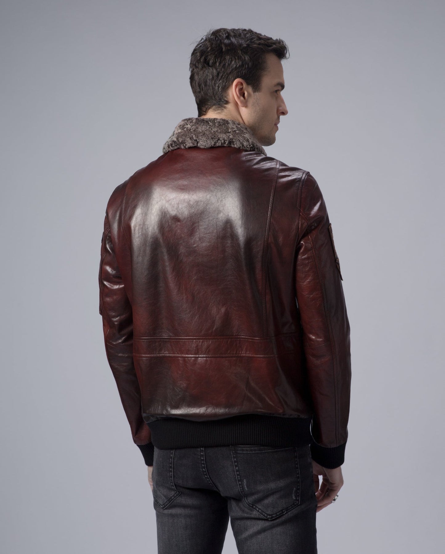 Reddish Brown Aviator Jacket