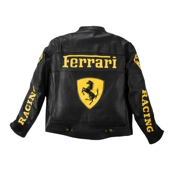 Ferrari Racing Black Streetwear Leather Jacket