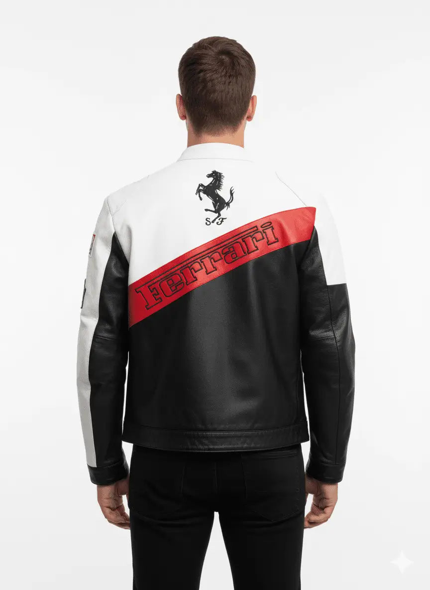 Ferrari Racing F1 Streetwear Leather Jacket
