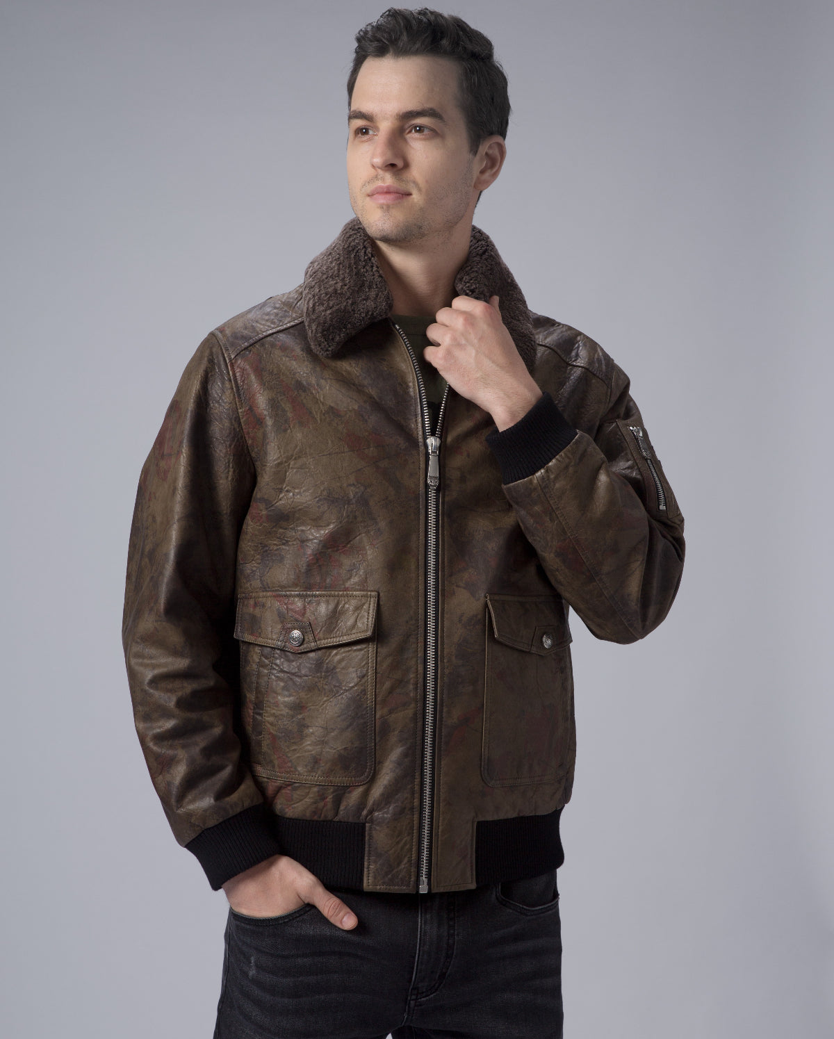 G-1 Navy Leather Flight Jacket