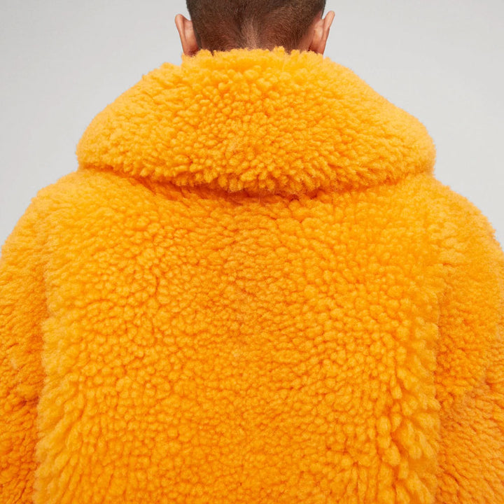 Women Orange Winter fox Fur Shearling Jacket