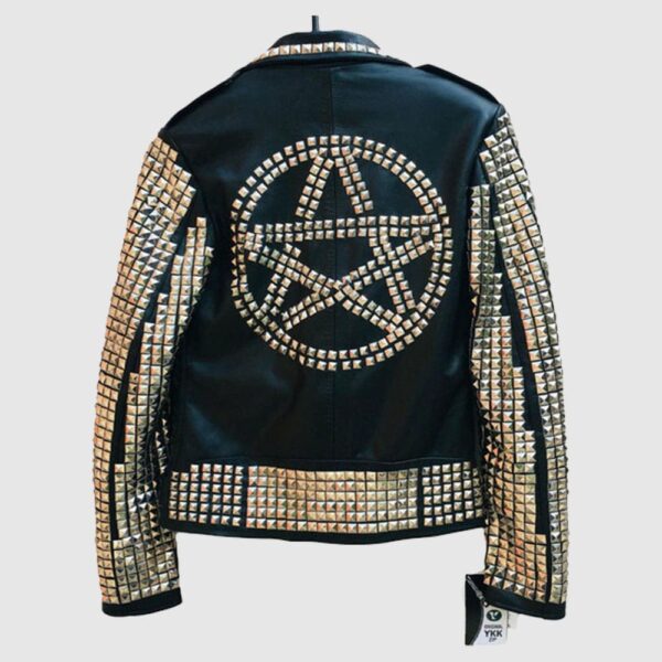 Buy Women Silver Metal Studded Punk Jacket