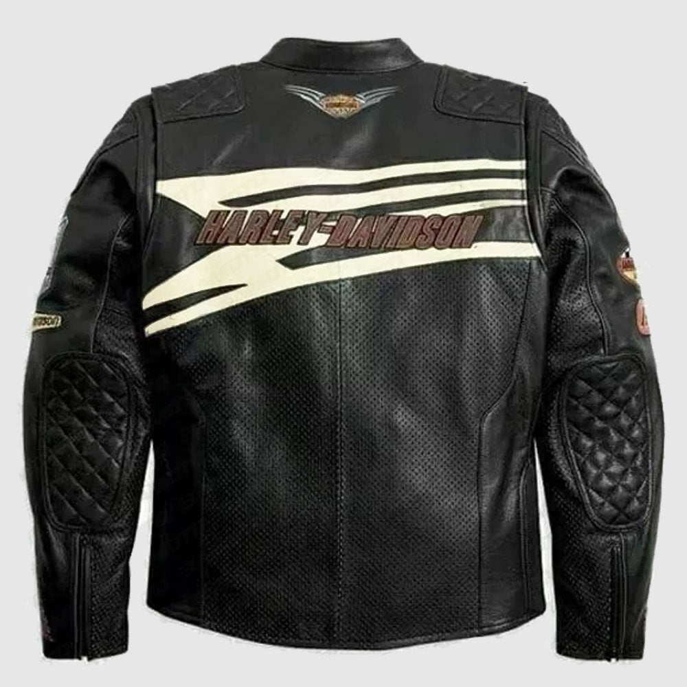 Harley Davidson Sprocket Racing Perforated Leather Jacket