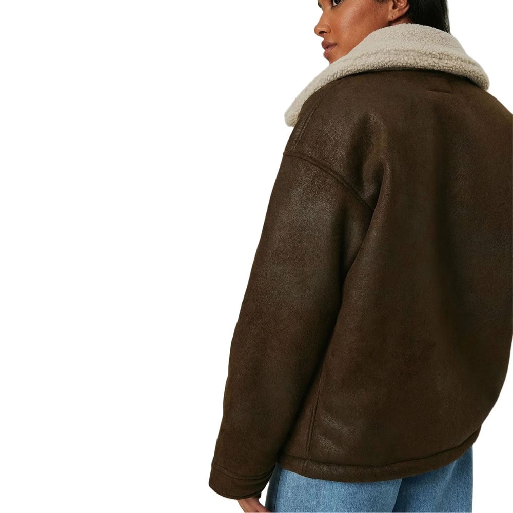 Inguna Women Grayish Brown Aviator Jacket