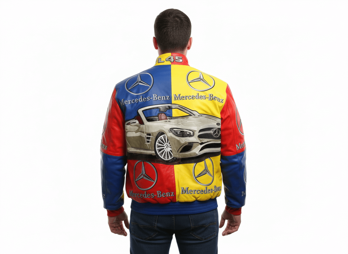 JEFF HAMILTON / Mammoth Mercedes SL-450 Italian Leather Bomber Jacket