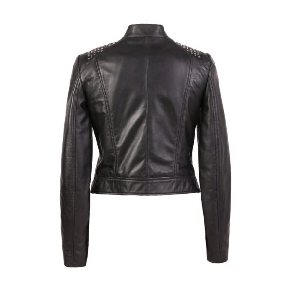 Jesse Women Studded Motorcycle Leather Jacket