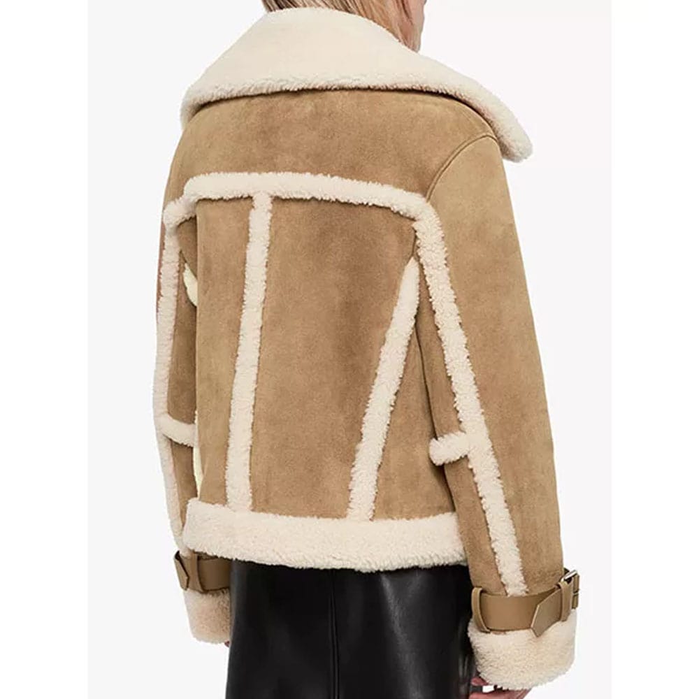 Buy Jessica Brown Suede Leather Jacket