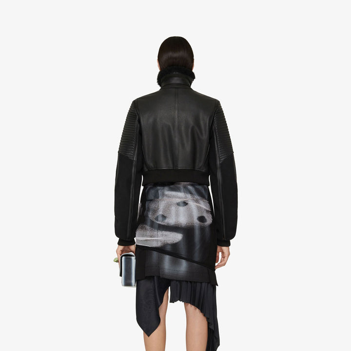Buy Black RAF Shearling Motorbike Jacket