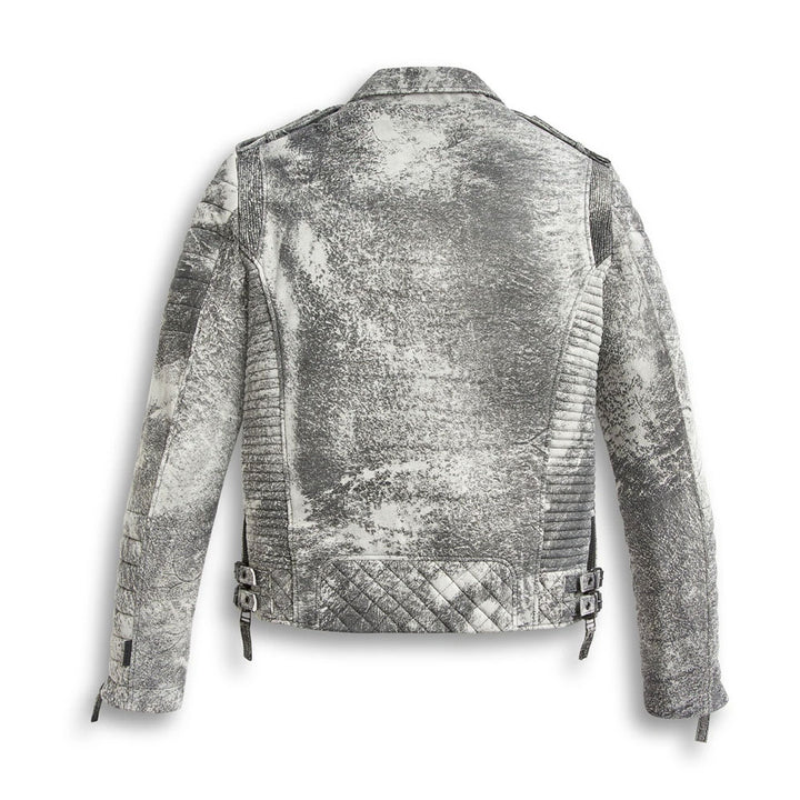 Buy Men Moto Fashion Storm Grey Biker Leather Motorcycle Jacket