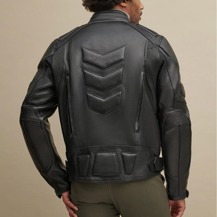 Purchase Best 100%High Quality Men Black Leather Performance Rider Biker Jacket