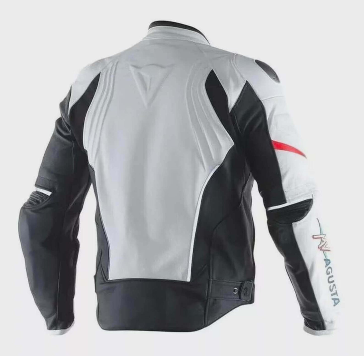 MV Agusta White Motorcycle Riding Gear Leather Jacket