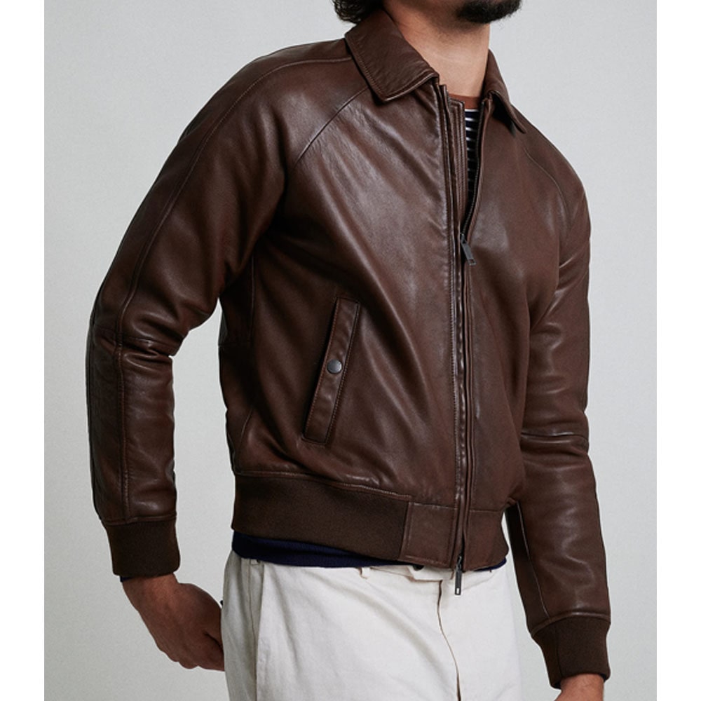 leather bomber aviator jacket