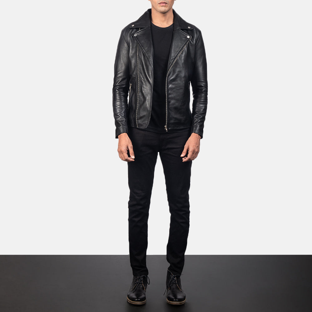 Buy Best Classic Looking Fashion Noah Black Leather Biker Jacket