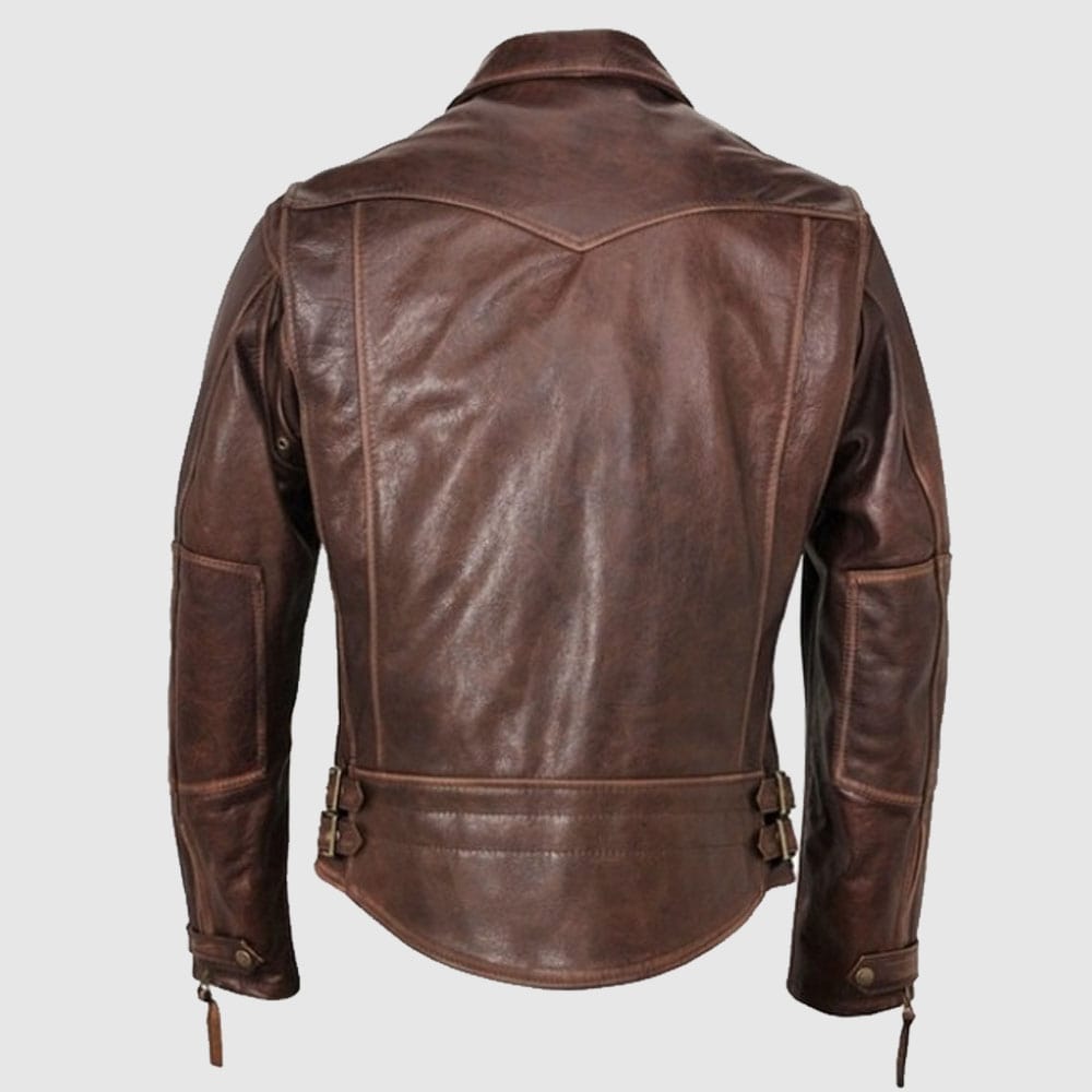 Men's Brown Leather Jacket - Classic & Versatile