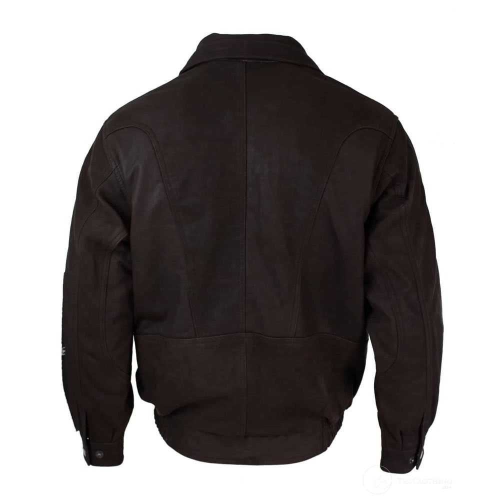 Men's Bomber Washed Brown Nubuck Leather Jacket