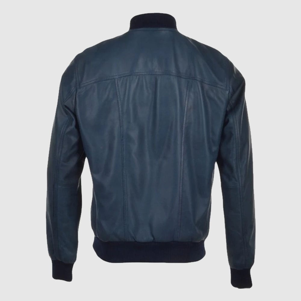 Navy Bomber Leather -Top Sale