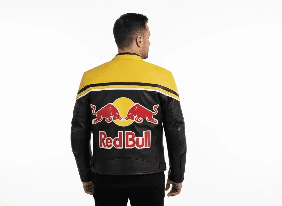 RedBull Racing Motorcycle Biker Leather Jacket