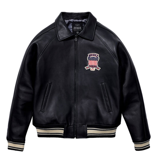 Shop Best Hot Sale Genuine Jet Black Leather Bomber Jacket