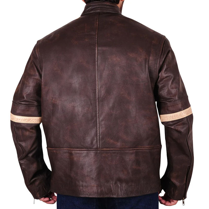 Stylish Brown Distressed Leather Jacket