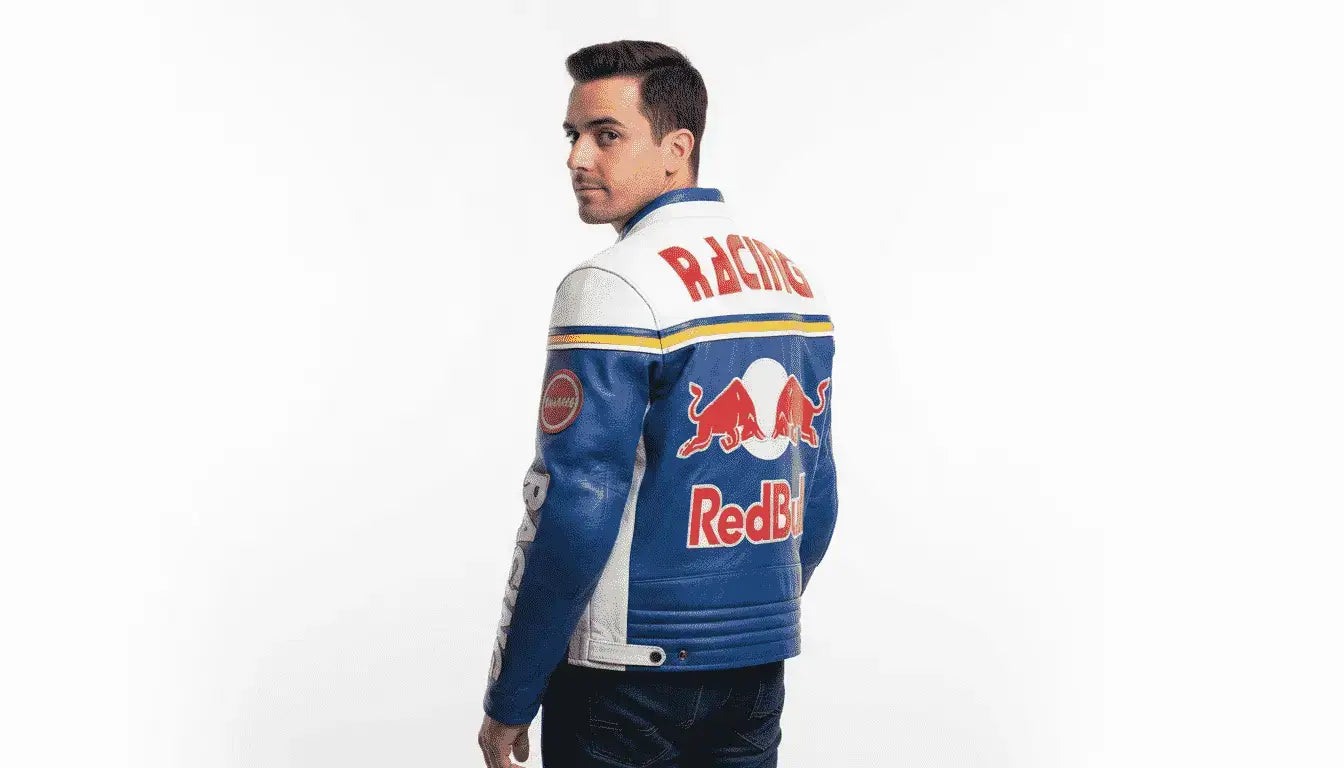 Vintage Red Bull F1 Racing Leather Jacket – 90s Formula One Style