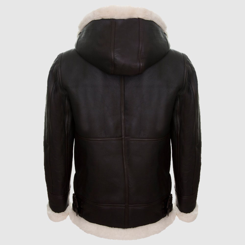 Women B3 Sheepskin Detachable Hood Jacket