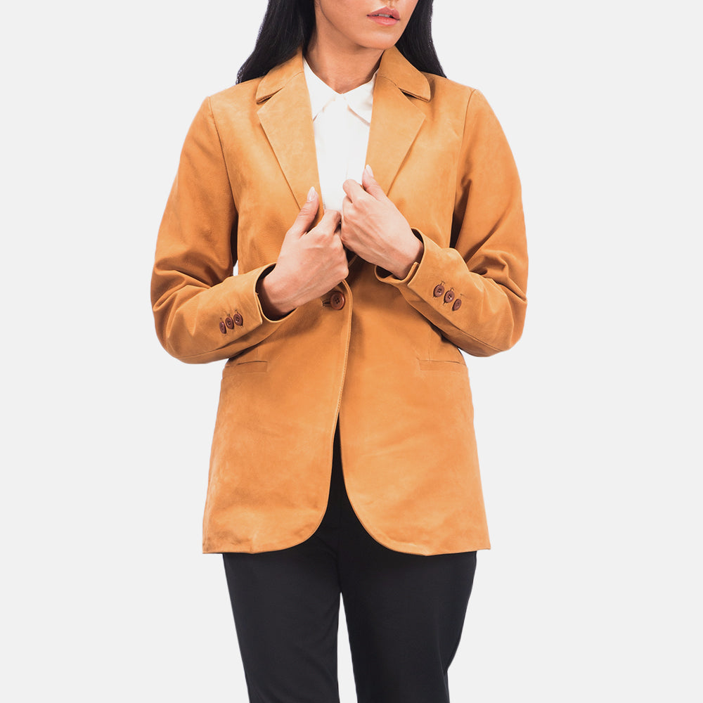 Buy Norma Brown Nubuck Blazer Jacket