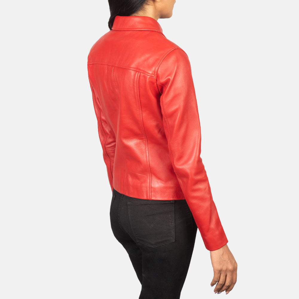 Buy Tomachi Red Leather Jacket |Risk-Free