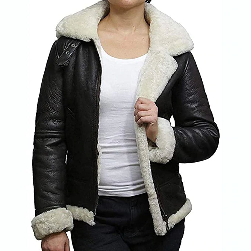 Womens B3 WWII Fur Aviator Shearling Jacket