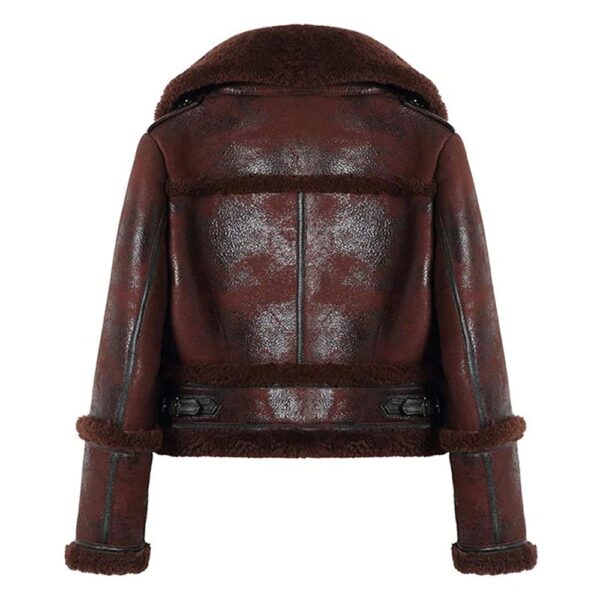 Buy Womens Shearling Moto Jacket Brown
