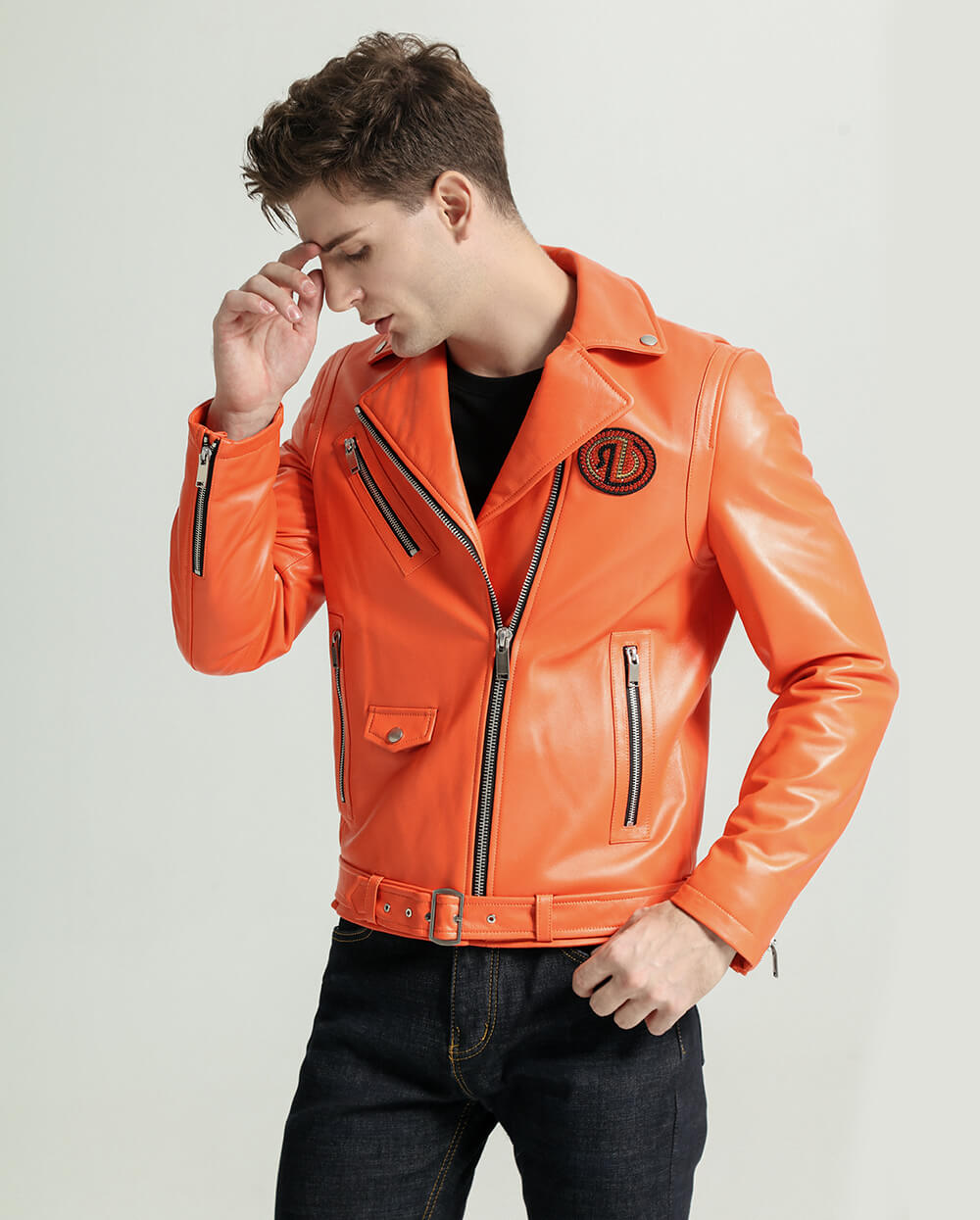 Orange Leather Jacket