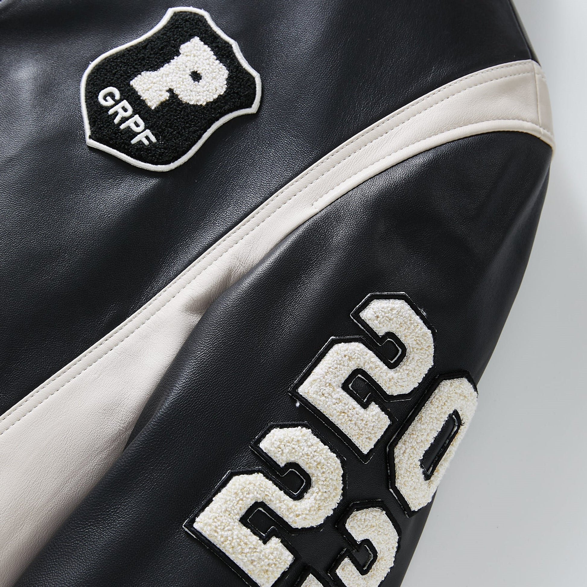 Black Leather Bomber Varsity Trucker Jacket