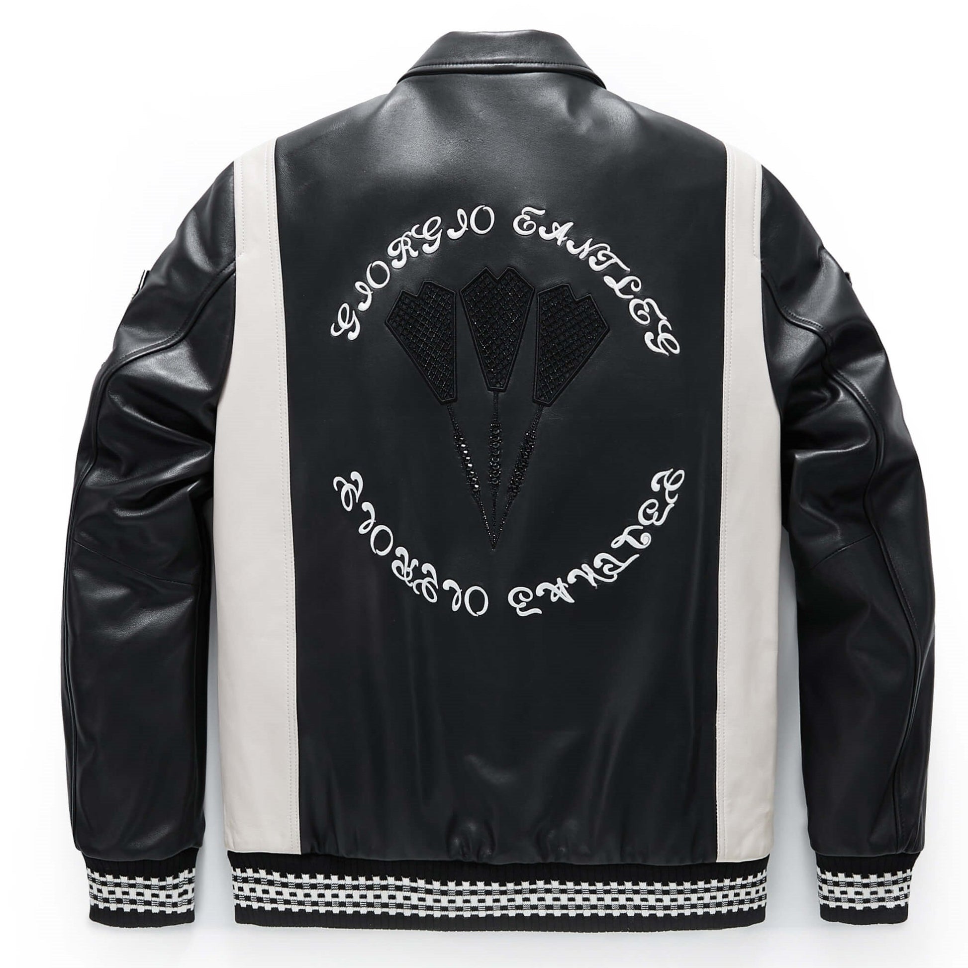 Black Leather Bomber Varsity Trucker Jacket