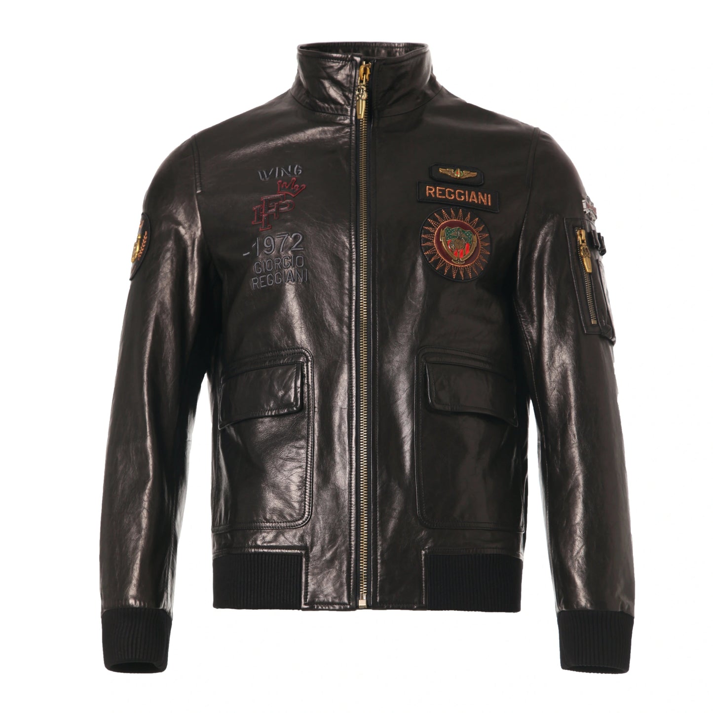 Buy Best  Black Patched Goatskin Casual Moto Biker Jacket