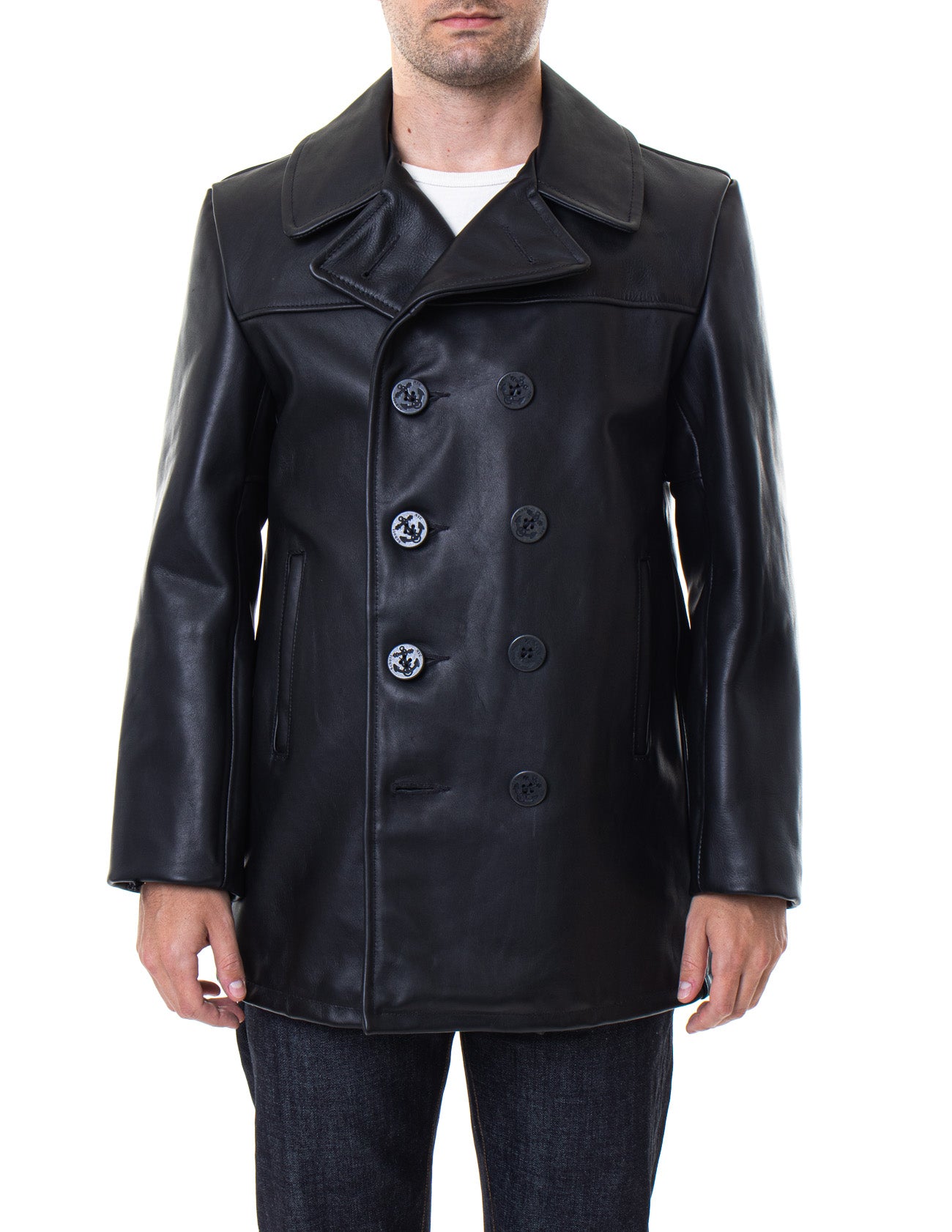 Leather Naval Pea Coat Rfxleather leather-naval-pea-coat-rfxleather