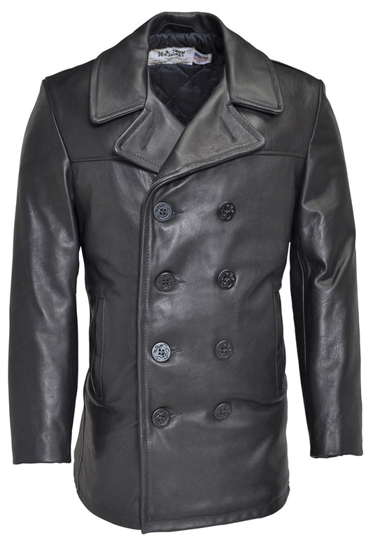 Leather Naval Pea Coat