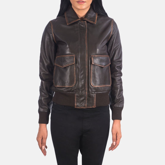 Buy Best Fashion Westa A-2 Brown Leather Bomber Jacket