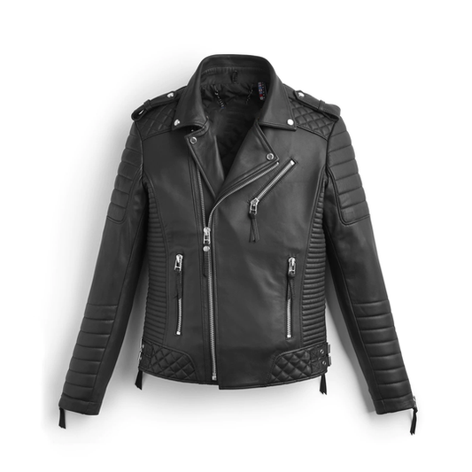 Buy Mens RidingJackets MotoFashion Black Quilted Biker Leather Jacket