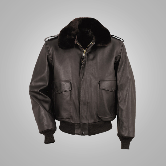 Fashion Men Brown Flying RAF A2 Cowhide Jacket